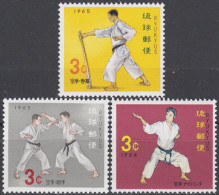 Ryukyus 1964 Karate,Martial Arts,Sport,3v Set MNH - Andere & Zonder Classificatie
