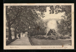 AK Baden-Baden, Springbrunnen In Der Lichtentaler Allee  - Baden-Baden