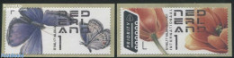 Netherlands 2017 Automat Stamps 2v, Mint NH, Nature - Butterflies - Flowers & Plants - Automat Stamps - Nuovi