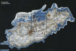 Alderney 2017 First Map S/s, Mint NH, Various - Maps - Geografía