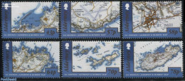 Alderney 2017 First Map 6v, Mint NH, Various - Maps - Geography
