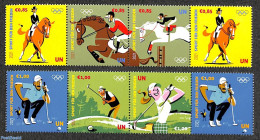 United Nations, Vienna 2021 Olympic Games 6v (2x [:::]), Mint NH, Nature - Sport - Horses - Golf - Olympic Games - Golf