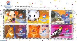 Hong Kong 2021 Animal Protection 6v M/s, Mint NH, Nature - Animals (others & Mixed) - Birds - Cats - Dogs - Rabbits / .. - Ongebruikt