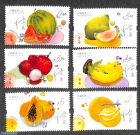 Hong Kong 2022 Fruits 6v, Mint NH, Nature - Fruit - Unused Stamps