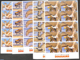 Australia 2022 Dinosaurs 5 Booklets, Mint NH, Nature - Prehistoric Animals - Stamp Booklets - Ungebraucht