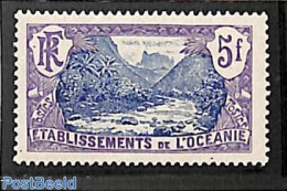 French Oceania 1913 5fr, Stamp Out Of Set, Unused (hinged) - Autres & Non Classés