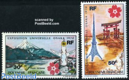 French Polynesia 1970 Expo 70 Osaka 2v, Unused (hinged), Various - World Expositions - Unused Stamps