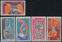 French Polynesia 1970 Pearl Fishing 5v, Unused (hinged), Nature - Sport - Fishing - Diving - Unused Stamps