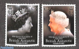 British Antarctica 2023 Queen Elizabeth II, 1926-2022 2v, Mint NH, History - Kings & Queens (Royalty) - Koniklijke Families