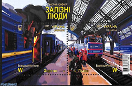 Ukraine 2023 Railways S/s, Mint NH, Transport - Railways - Eisenbahnen