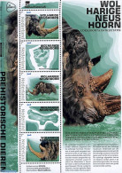 Netherlands - Personal Stamps TNT/PNL 2023 Preh. Animals 5v M/s, Wolharige Neushoorn, Mint NH, Nature - Prehistoric An.. - Prehistorisch