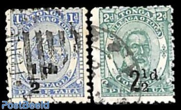 Tonga 1893 Overprints In Black 2v, Used, Used Or CTO - Autres & Non Classés