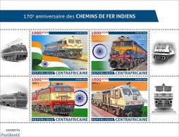 Central Africa 2023 Indian Trains, Mint NH, Transport - Railways - Trenes