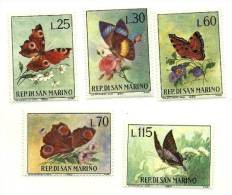 1963 - San Marino 644/48 Farfalle   +++++++ - Ongebruikt