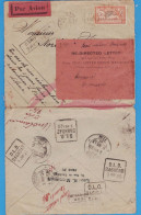 LETTRE PAR AVION DE 1926 - PARIS POUR BAGDAD (IRAK) - TIMBRE 2 F. MERSON SEUL - ETIQUETTE: DEAD LETTER OFFICE BAGHDAD - 1927-1959 Storia Postale