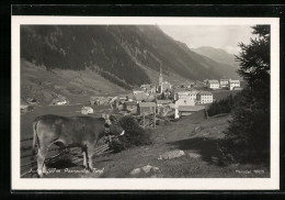 AK Ischgl /Paznauntal, Weidende Kuh Mit Der Ortschaft Im Hintergrund  - Other & Unclassified
