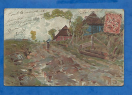 CPA - Illustrateurs - Paysage De Campagne - Non Signé - Circulée En 1904 (cachet Arreville) - 1900-1949