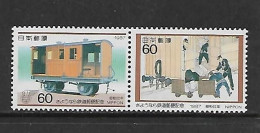 JAPON 1987 TRAINS YVERT N°1625/1626 NEUF MNH** - Eisenbahnen