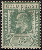 GOLD COAST 1907 KEDVII ½d Dull Green SG59 MH - Côte D'Or (...-1957)