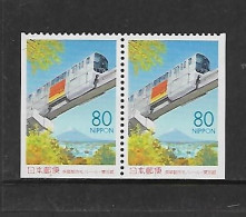 JAPON 1998 PAIRE DU CARNET MONORAIL-TRAINS YVERT N°2493 NEUF MNH** - Trains