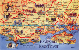 R068264 Hampshire And Dorset Coast. A Map. Valentine. Art Colour - Monde