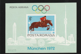 Romania 1972 - Summer Olympic Games,Munich , Preolympics , Show Jumping , Imperforate , Souvenir Sheet ,  MNH ,Mi.Bl.94 - Ungebraucht