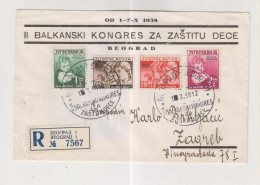 YUGOSLAVIA,1938 Children Nice FDC Cover Registered - Briefe U. Dokumente
