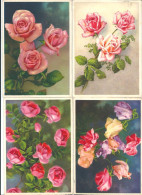 4 Alte Blumenkarten    (6) - Flowers