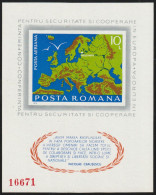 Romania 1975 - C.C.C.E. Helsinki , Imperforate , Souvenir Sheet ,  MNH ,Mi.Bl.125 - Unused Stamps