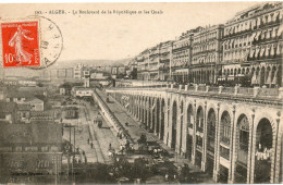 ALGERIE ALGER - 592 - Boulevard De La République Et Les Quais - Collection Régence A.L. édit. (Leroux) - - Algiers