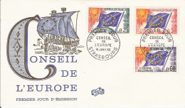 FRANCE CONSEIL EUROPE COUNCIL OF EUROPE 1963 SOLEIL SONNE SUN DRAPEAU FAHNE FLAG STRASBOURG - Covers & Documents