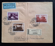 Luftpost Reko-Brief Salzburg 28.X.38 Nach Berlin Mi 646-48, Ostmarkverwendung - Briefe U. Dokumente