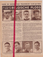 Wielrennen - Belgische Ploeg Voor De Ronde Van Frankrijk - Orig. Knipsel Coupure Tijdschrift Magazine - 1934 - Zonder Classificatie