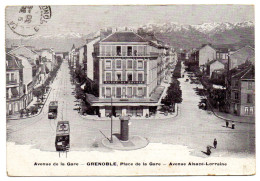 CPA 38   GRENOBLE         AVENUE DE LA GARE  PLACE DE LA GARE AVENUE ALSACE LORRAINE -  HOTEL DE SAVOIE - Grenoble