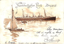 Norddestesgeher Lloyd Bremen - Dampfer 1899 (Deutsche Seepost 1899) - Bremerhaven