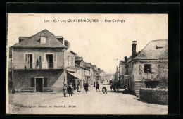 CPA Les Quatre-Routes, Rue Centrale  - Autres & Non Classés