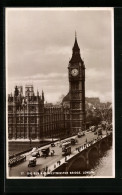 AK London, Big Ben And Westminster Bridge, Strassenbahn  - Tramways