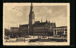 AK Hamburg, Rathaus Mit Strassenbahnen  - Tramways