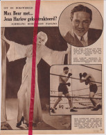 Boksen - Max Bear X Jean Harlow, Max Schmeling - Orig. Knipsel Coupure Tijdschrift Magazine - 1934 - Non Classés