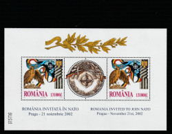 Romania 2002 - Romania Invited To Join NATO , Souvenir Sheet With Hologram ,  MNH ,Mi.Bl.325 - Unused Stamps