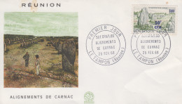 Enveloppe   FDC  1er  Jour   REUNION    ALIGNEMENTS   De   CARNAC     LE  TAMPON    1968 - Autres & Non Classés