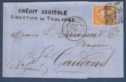 Bordeaux N° 48 Sur Lettre De Toulouse à St Gaudens - 1870 Ausgabe Bordeaux