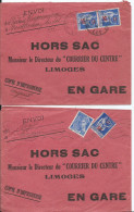 FRANCE - Lot De 2 Plis HORS SAC " COURRIER DU CENTRE  " - 1921-1960: Modern Period