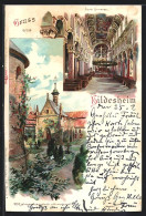 Lithographie Hildesheim, Dominneres, 1000 Jähriger Rosenstock Und Annenkapelle  - Hildesheim