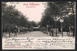Relief-AK Bad Kissingen, Promenade Mit Mann  - Sonstige & Ohne Zuordnung