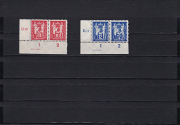 DDR: MiNr. 243 - 244, Druckvermerk, **, 243 IV, Eckrand - Unused Stamps