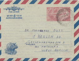 1967: Indien Nach Berlin- Flugzeug Und Nashorn Auf Brief - Sonstige & Ohne Zuordnung
