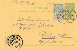 Belgien: 1905: Ganzsache Knocke Nach Ulm - Autres & Non Classés