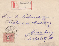 1899: Einschreiben Budapest Nach Nürnberg - Autres & Non Classés