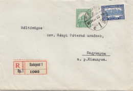 Ungarn: 1927: Einschreiben Budapest Nach Nagyunyom - Autres & Non Classés